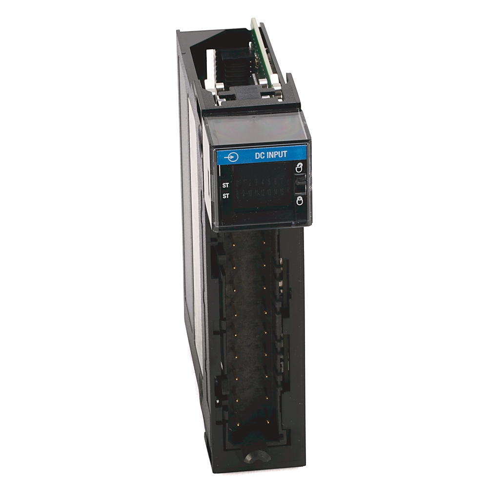 Módulo de entrada, ControlLogix, CC digital, 16 puntos, 10-31 VCC, disipación de corriente, estado de entrada y comunicación, y visualización del estado del módulo.