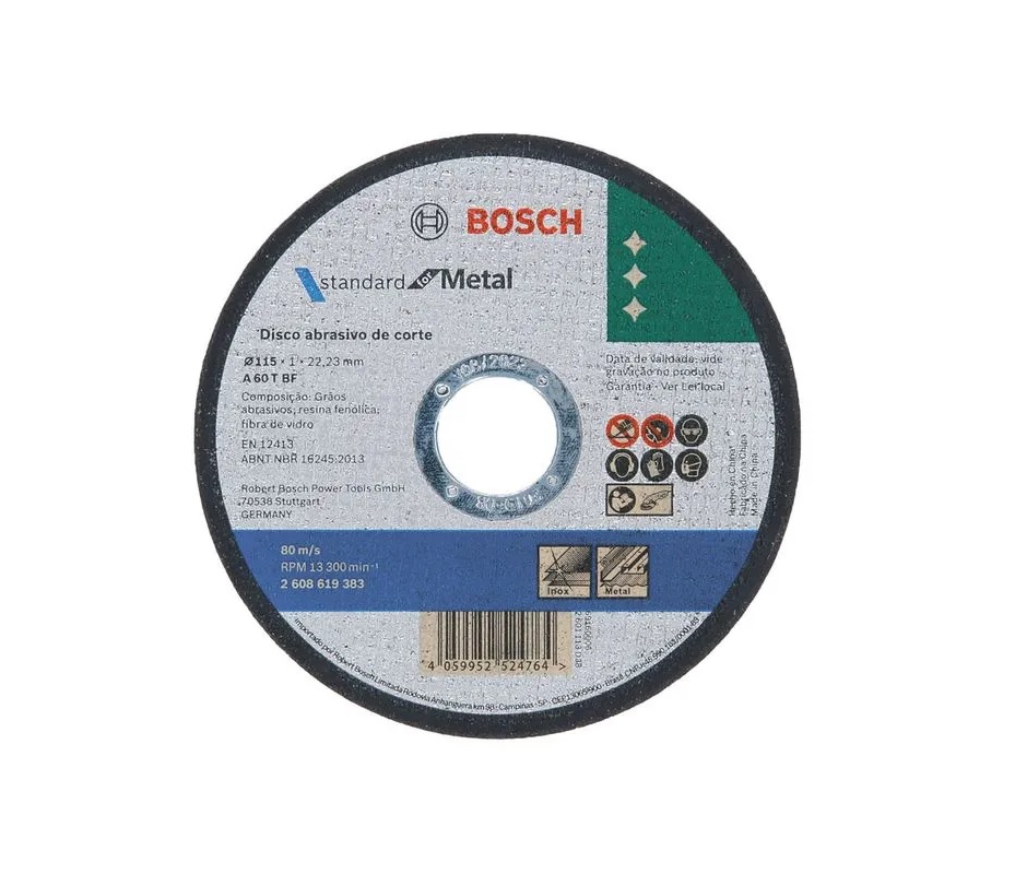 Disco de Corte Metal 4-1/2 x 3/64 x 7/8 Centro plano. BOSCH