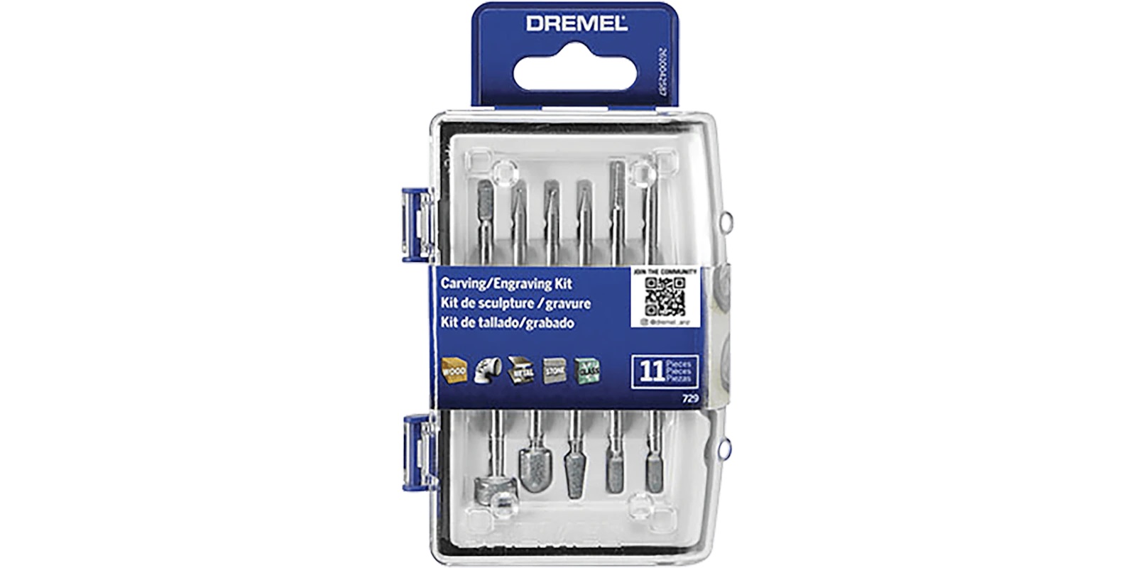 Micro kit de accesorios Dremel para tallado/grabado 729-01, 11 piezas
