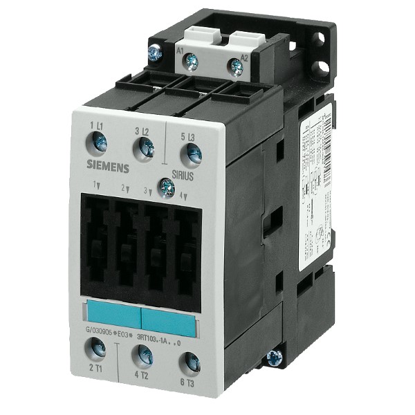 Contactor de potencia 3 AC 40 A 18.5 kW/400 V 220 V AC 50/60 Hz 3 polos Tamaño S2 borne de tornillo