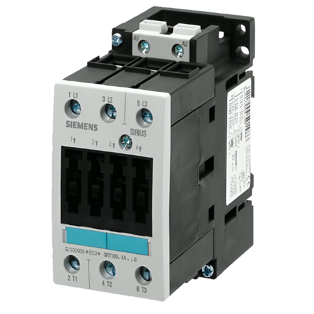 Contactor de potencia, 3 AC 50 A, 22 kW/400 V 24 V AC, 50/60 Hz 3 polos, Tamaño S2, borne de tornillo. SIEMENS