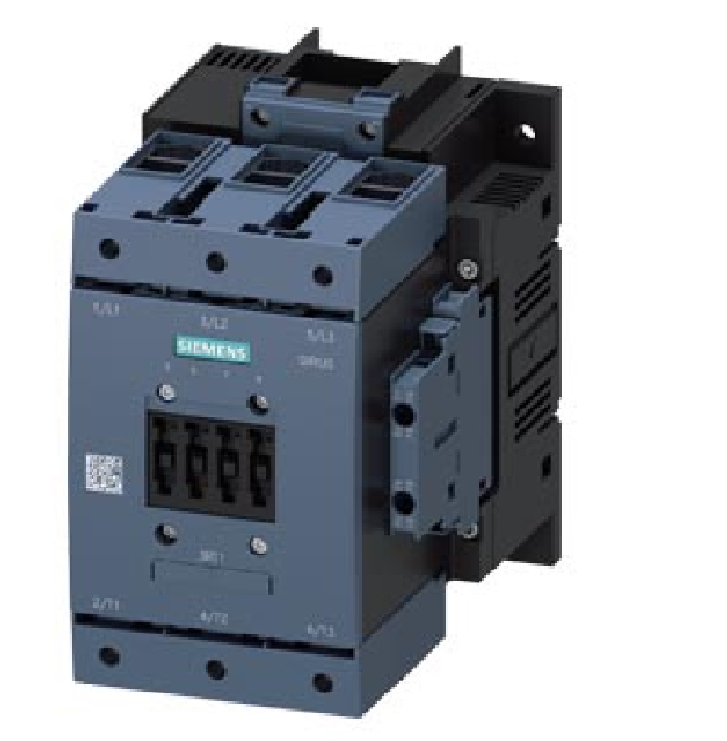 Contactor de potencia, AC-3e/AC-3 115 A, 55 kW / 400 V Uc: 110-127 V tripolar, contactos auxiliares 2 NA + 2 NC, SIEMENS.