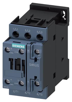 contactor de potencia, AC-3e/AC-3, 25 A, 11 kW/400 V, tripolar, 110 V AC, 50 Hz/120 V, 60 Hz, contactos auxiliares: 1 NA + 1 NC, borne de tornillo, tamaño: S0