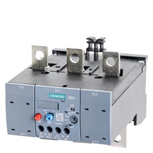 Relé de sobrecarga 120…150 A para protección de motores Tamaño S6, Clase 10 para montar en contactor circuito principal: bornes de tornillo circuito auxiliar: bornes de tornillo REARME manual/automático FABRICADO POR SIEMENS CHINA