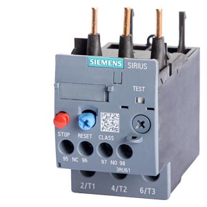 Relé de sobrecarga 4,5…6,3 A térmico para protección de motores tamaño S0, clase 10 para montar en contactor Circuito principal: atornillable circuito auxiliar: atornillable Rearme manual/automático, FABRICADO POR SIEMENS EN CHINA