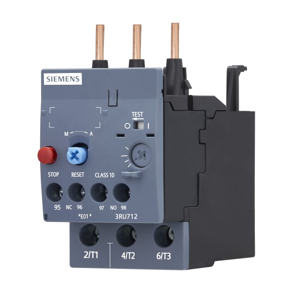 Relé de sobrecarga 4,5…6,3 A para protección de motores Tamaño S0, Clase 10 para montar en contactor Circuito principal: borne de tornillo Circuito auxiliar: borne de tornillo REARME manual/automático, FABRICADO POR SIEMENS EN CHINA ALTERNATIVA 100% COMPA