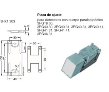 Placa de instalacion/fijación para detectores con cuerpo cubico