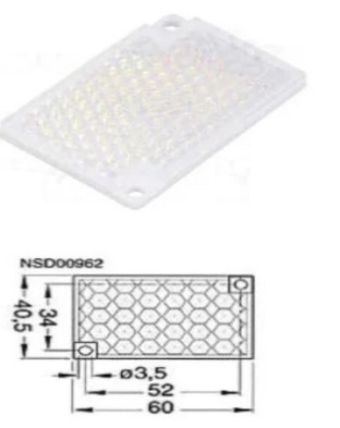 Reflector  R60 40X60 mm rectangular,  para sensor 3RG74