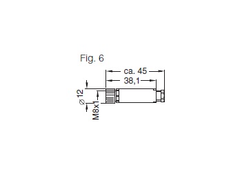 Conector plastico hembra estandard 4 hilos M08, Recto