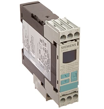 Relé supervisor de voltaje ajustable digital falla de secuencia 3x 90-690 VAC, 15-70 Hz, contactos conmutados Histéresis 1-20 V 0-20 s cada uno para Umin y Umax 1 CO para Umin 1 CO para tornillo Umax Terminal Subtensión y sobretensión 160-690 V ac.SIEMENS