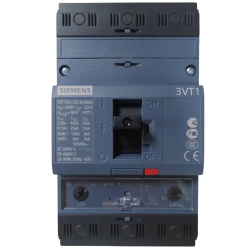 Breaker Siemens 3VT1703 3P 32A 415Vac