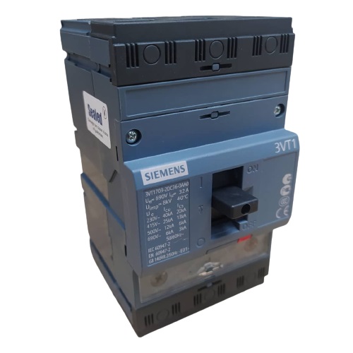 Breaker Siemens 3VT1703 3P 32A 415Vac