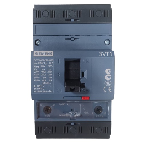 Breaker Siemens 3VT1704 3P 40A 415Vac IR=32…40A