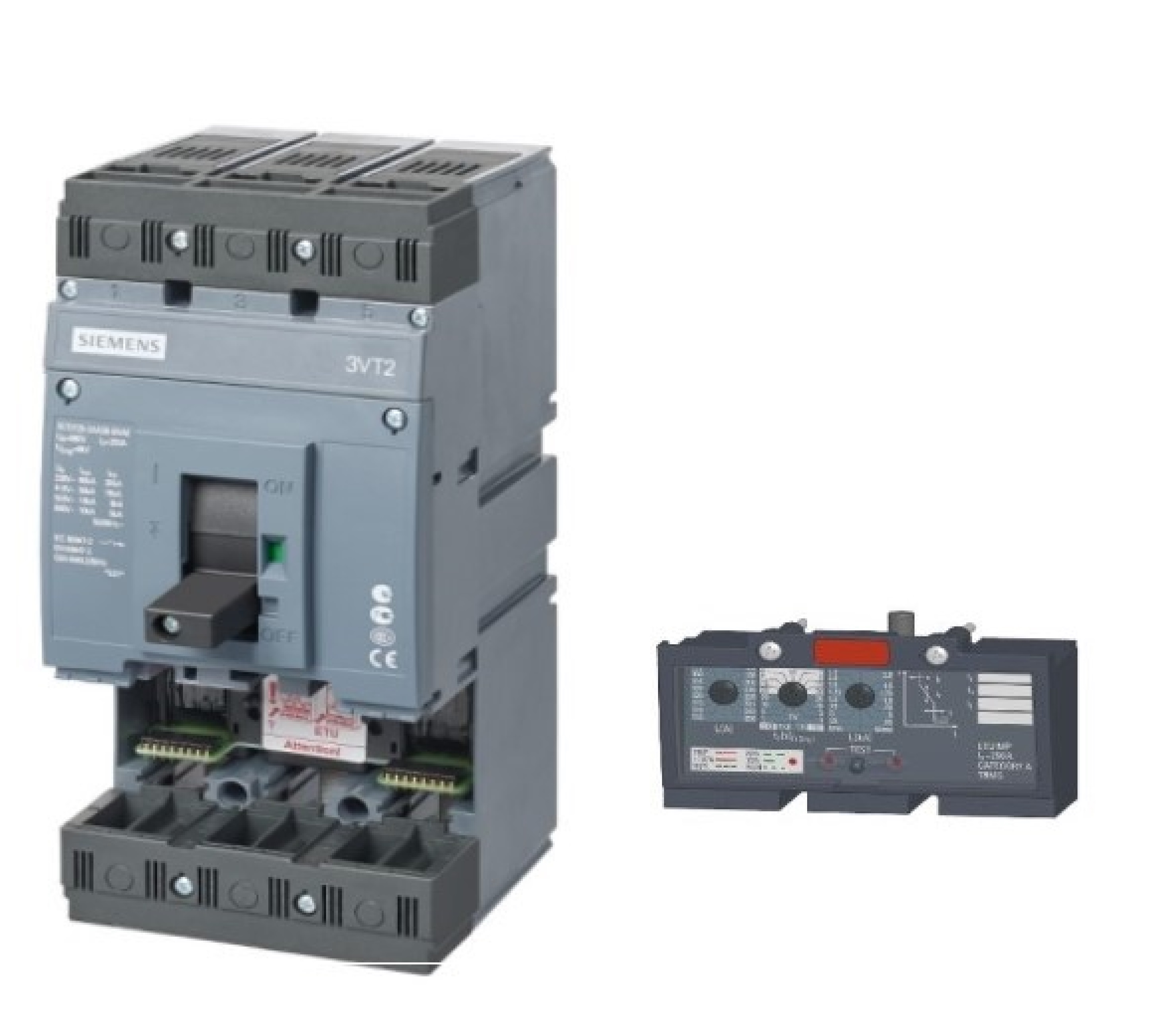 Breaker Siemens 3VT2725-2AA36-0AA0 3P 250A 690Vac; con su unidad de disparo 3VT9225-6AC00 Termomagnética