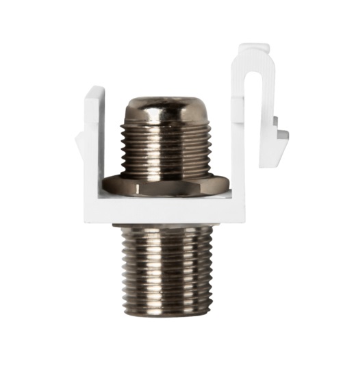 Conector tipo F de níquel, hembra a hembra blanco