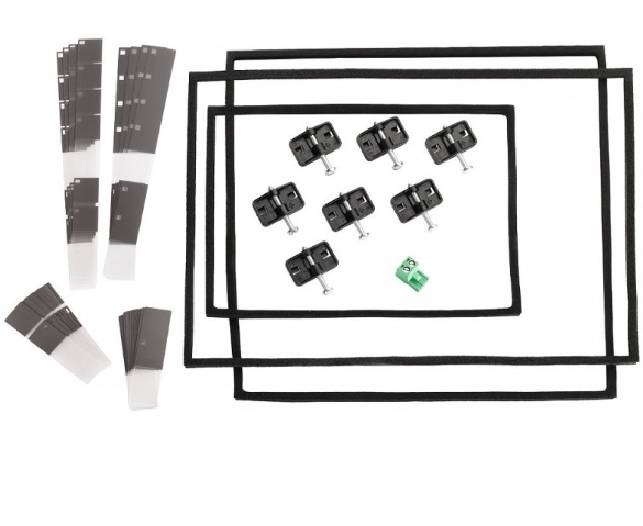 Kit de servicio Siemens (Ref: 6AV6574-1AA00-4AX0) para paneles HMI de 6. Incluye 7 clips de montaje, 1 conector de 2 polos, 3 juntas y 2 tiras de rotulación. Compatible con TP 070, TP 170, OP 170/270 y MP 270B. Solución original Siemens.