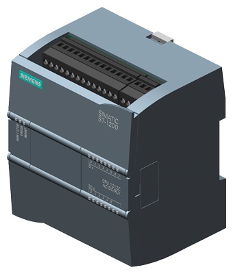SIMATIC S7-1200, CPU 1212C, CPU compacta AC/DC/relé, E/S INTEGRADAS: 8 DI DC 24V; 6 DO, relé 2 A; 2 AI 0-10V DC, alimentación: AC 85-264 V AC con 47-63 Hz, Memoria de programas/datos 50 KB