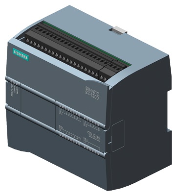 SIMATIC S7-1200, CPU 1214C, CPU compacta DC/DC/DC, E/S INTEGRADAS: 14 DI 24 V DC; 10 DO 24 V DC; 2 AI 0-10V DC, alimentación: DC 20,4-28,8V DC, Memoria de programas/datos 75 KB