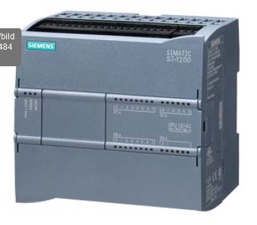 SIMATIC S7-1200, CPU 1214C, CPU compacta DC/DC/relé, E/S INTEGRADAS: 14 DI 24 V DC; 10 DO, relé 2 A; 2 AI 0-10V DC, alimentación: AC 20,4-28,8V DC, Memoria de programas/datos 50 KB
