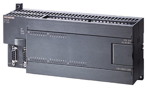 CPU Siemens SIMATIC S7-226 (6ES7216-2AD23-0XB0). Alimentación 24V DC. E/S: 24DI/16DO (Relé). 2 puertos RS-485. Alta capacidad para aplicaciones complejas en serie S7-200. Producto descontinuado, disponible como repuesto industrial.