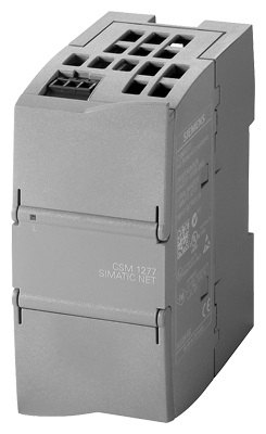Compact Switch Module CSM 1277 para conectar SIMATIC S7-1200 y hasta 3 dispositivos más a Industrial Ethernet con 10/100 Mbits/s; unmanaged switch, 4 puertos RJ45, alimentación externa 24 V DC diagnóstico LED, Módulo S7-1200 incl. manual de producto elec