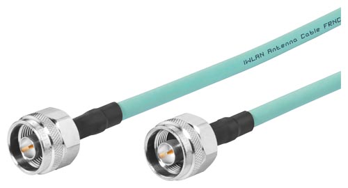 Cable de conexión flexible N-Connect macho/macho preconfeccionado, longitud de 5 m, cable flexible, por ejemplo para la conexión a antenas, adecuado para IWLAN y radio móvil.