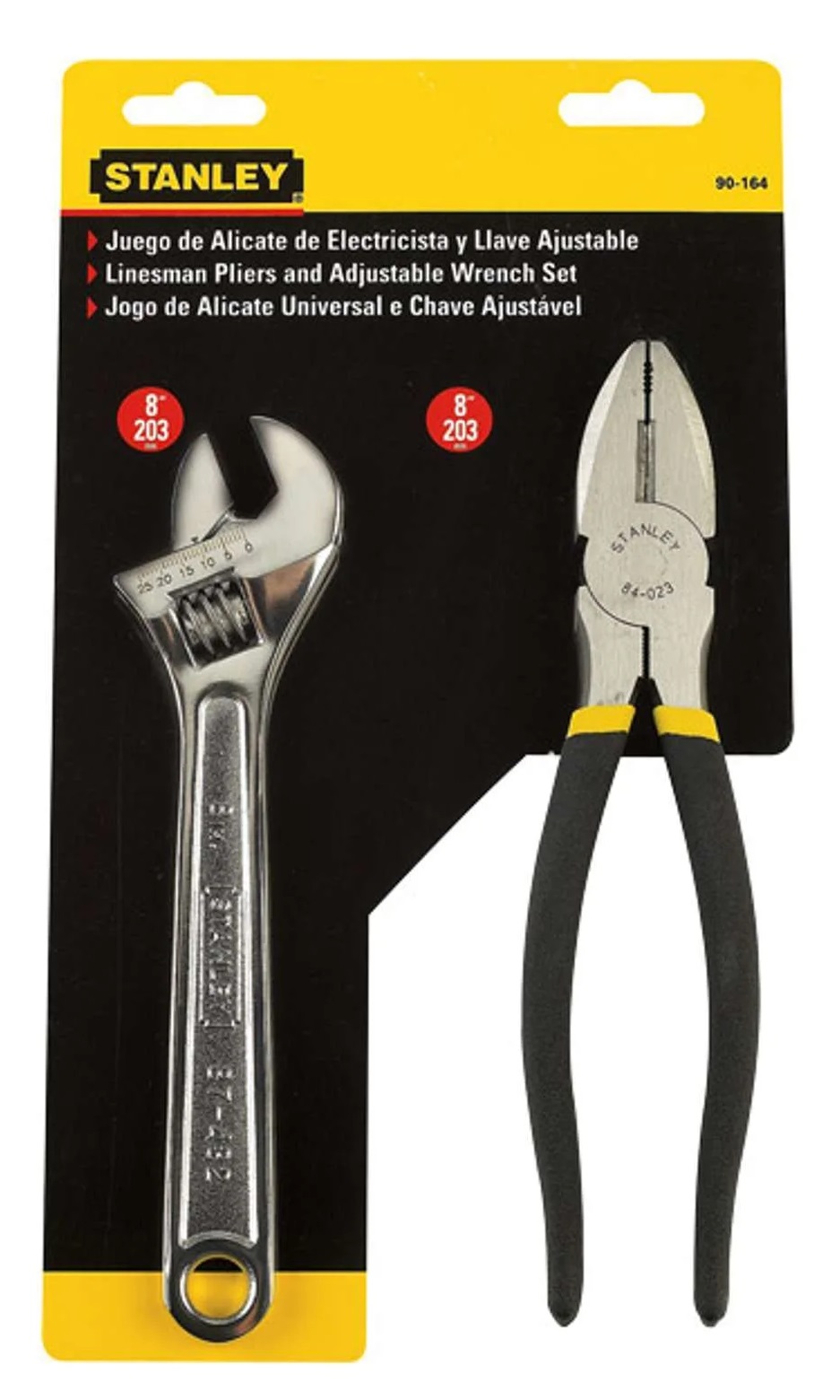 Juego de Alicate de Electricista 8 y Llave Ajustable 8 STANLEY