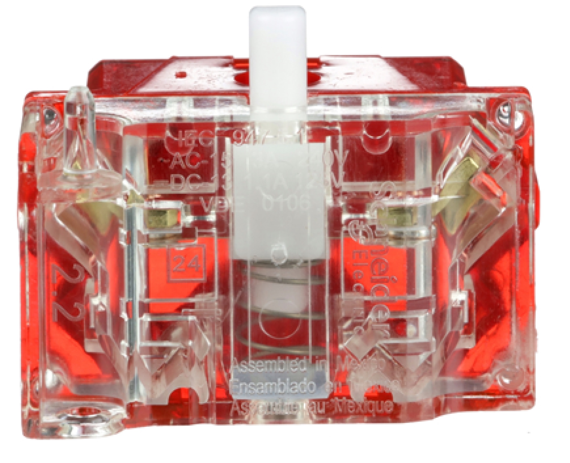 Bloque de contacto botón de control. 9.001. K Ø 30mm. 1 NC terminales protegidos