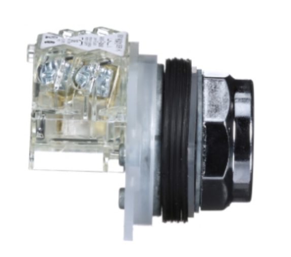 Pulsador negro Ø 30mm. retorNA de resorte empotrado. 1 CA