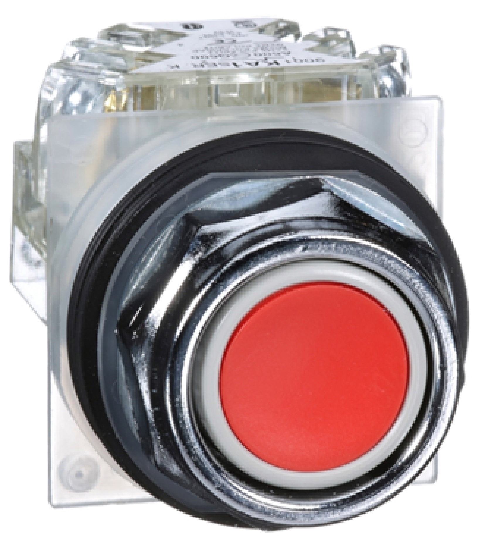 Pulsador rojo Ø 30mm. retorNA de resorte empotrado. 1 CA