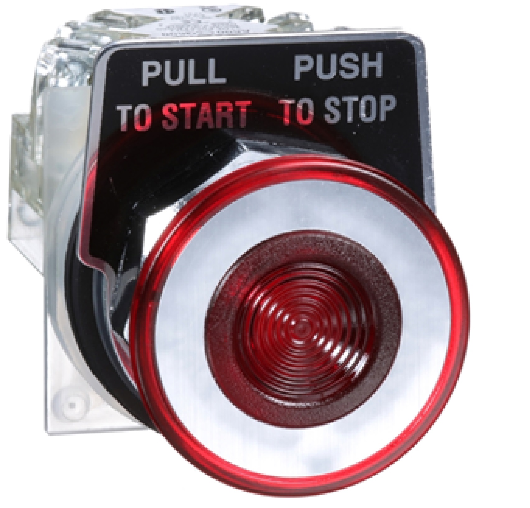 Pulsador rojo Ø 30mm. Cabeza redonda Ø 41mm