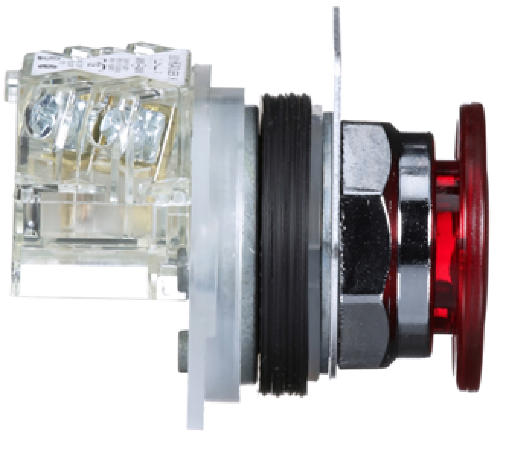 Pulsador rojo Ø 30mm. Cabeza redonda Ø 41mm