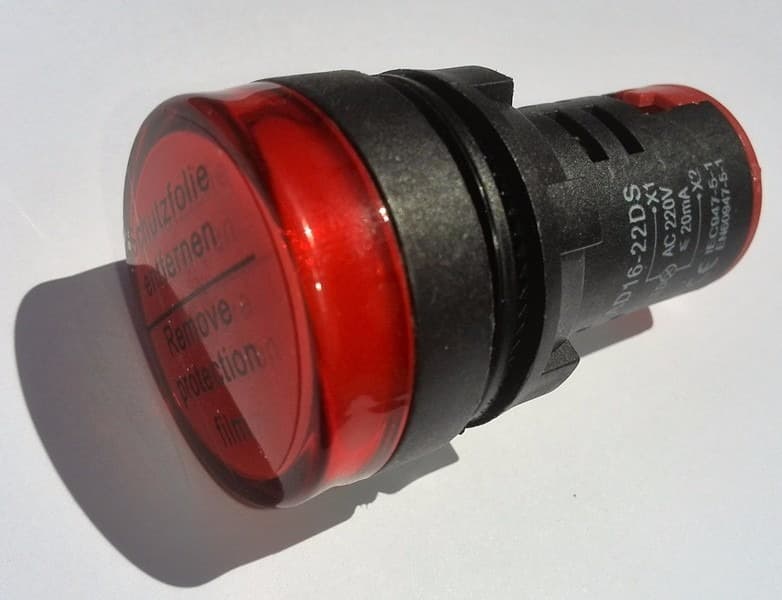 LUZ PILOTO LED COMPACTA ROJO 22mm 120VAC/DC GQELE