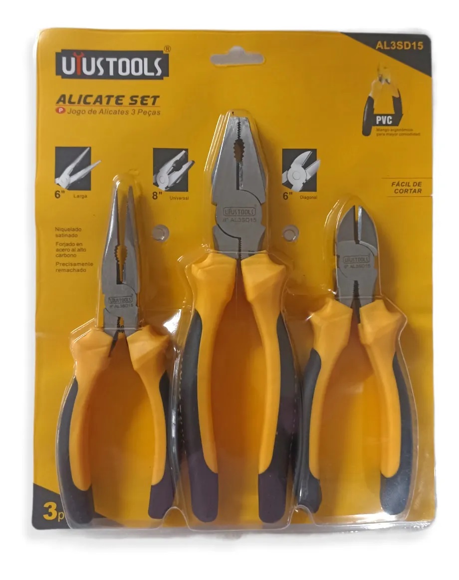 Juego De Alicates De 3 Piezas Profesional Uyustools