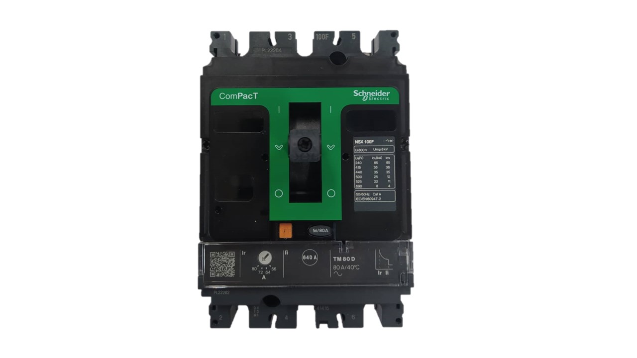 Breaker automatico NSX100F 36kA 3P 3R 80A TMD