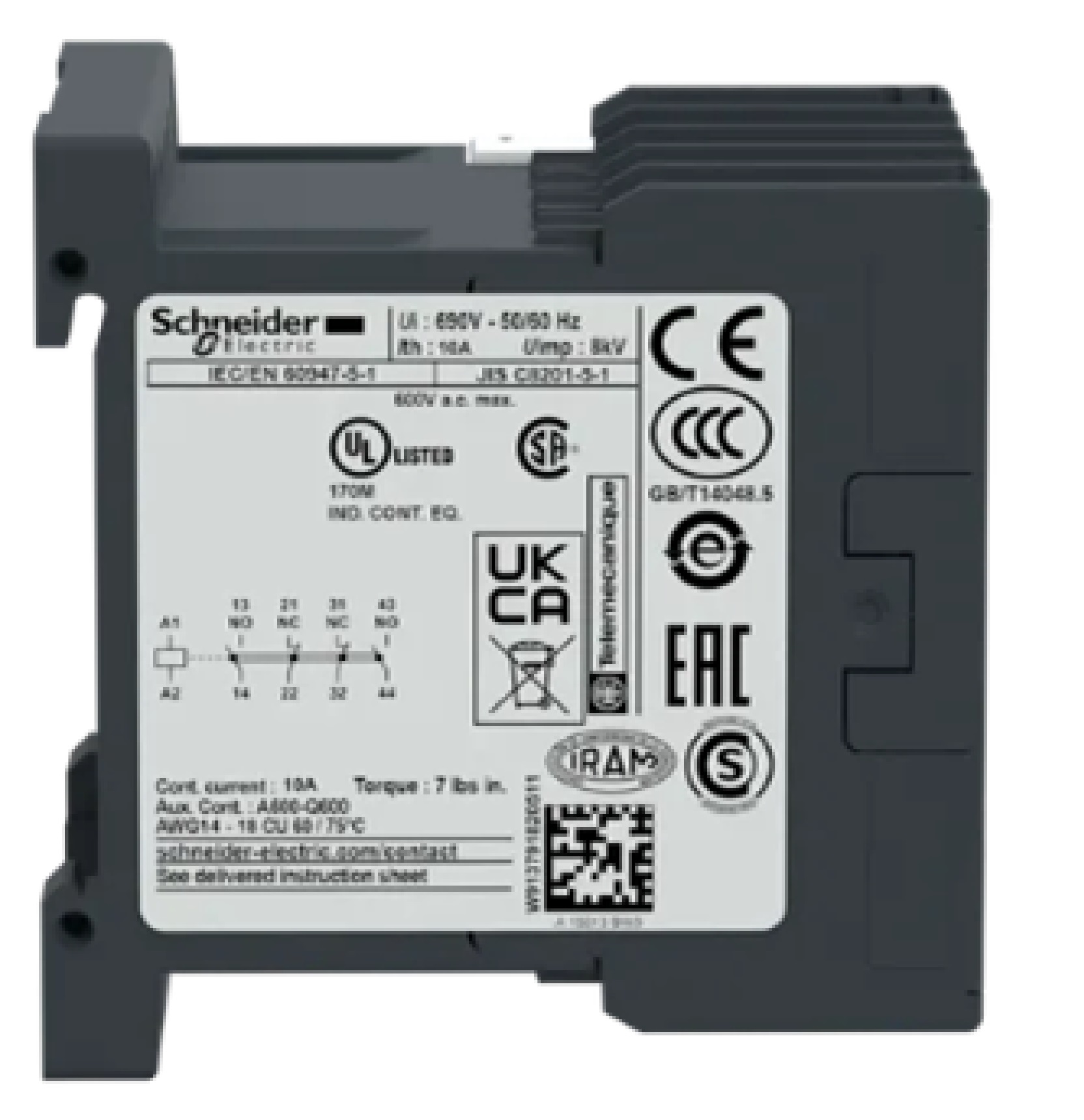 Contactor Auxiliar Tesys K 2NA+2NC 10A 220-230VAC