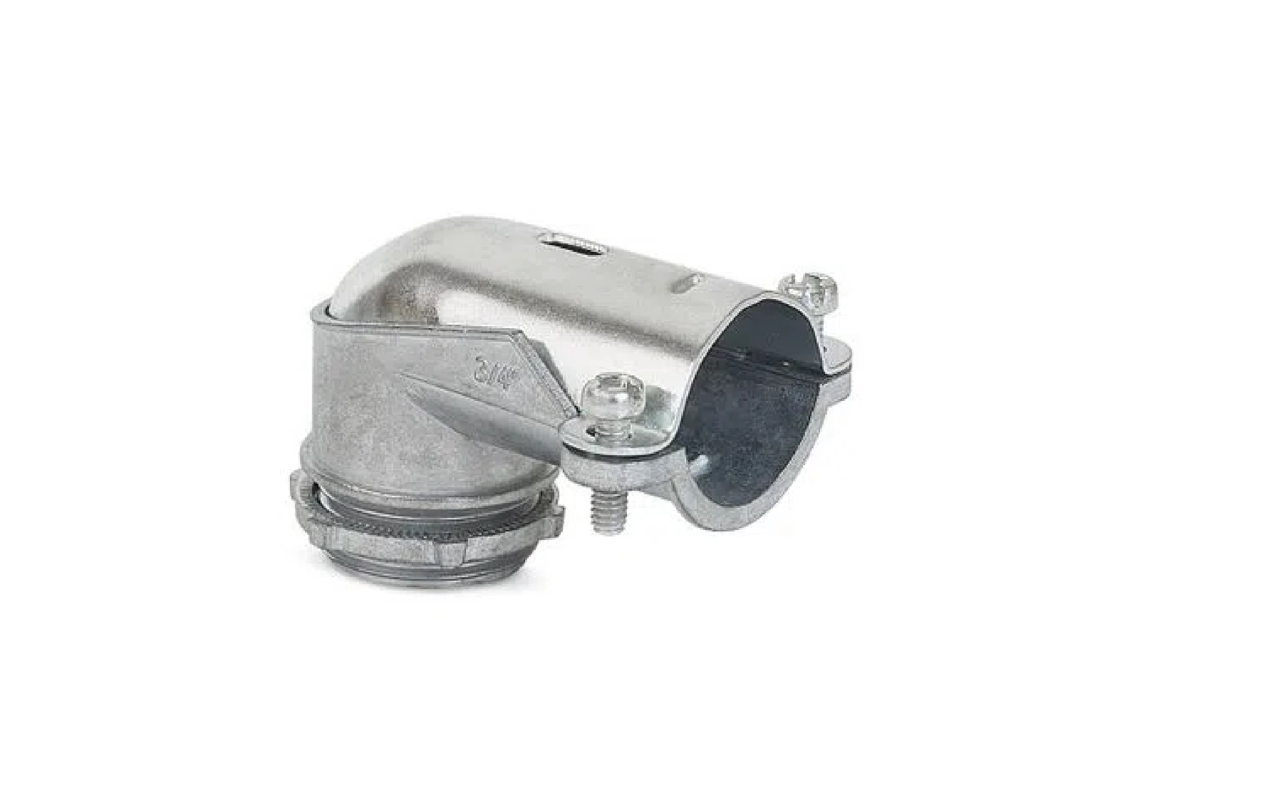 Conector curvo 90° para tubería BX 3/4 pulgada ajustable