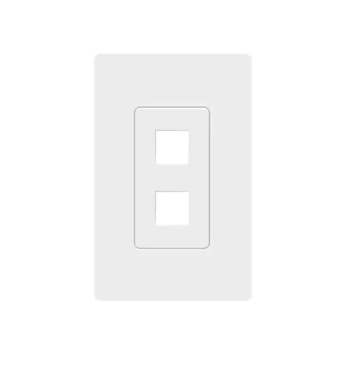 Placa de pared decorativa Keystone Enerlites de 2 puertos, sin tornillos, de policarbonato