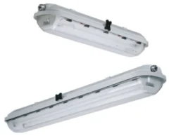 FV Series Nonmetallic Fluorescent Luminaire, Lamp Type: (2) 32 WTT 2850 LM T8 Rapid Start, Lamp Wattage: 32 WTT, Voltage Rating: 120 - 277 V, Number Of Lamps: 2, Material: Stainless Steel Hub, Polycarbonate Lamp holder APPLETON