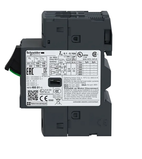 Guardamotor Tesys Deca 3P 0.1...0.16A 690Vac