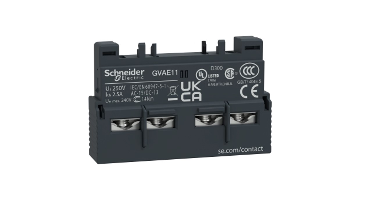 Bloque de contactos auxiliares frontal instantáneos 1NA+1NC. para operar hasta 2A/240V AC y 1A/60V DC