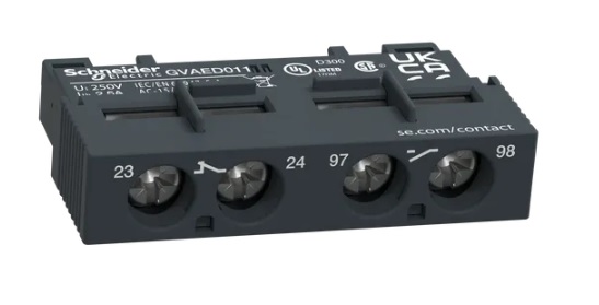 Bloque de contactos auxiliares frontal instantáneos y de falla 1NC + 1NA. para operar hasta 2A/240Vac y 1A/60Vdc