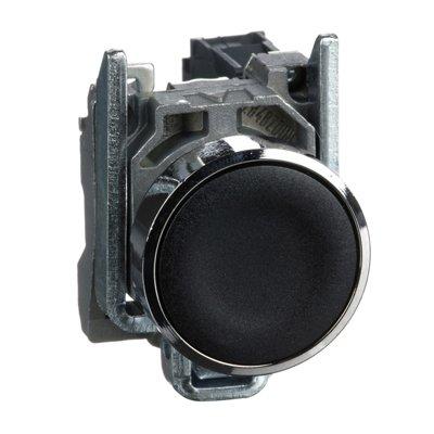 PULSADOR RASANTE METALICO 22MM NEGRO 1NA