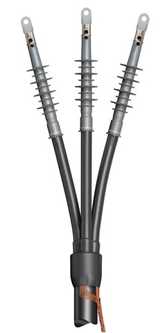 Kit de 3 Copas terminales de 12 a 24 KV marca NKT (suecia) uso exterior para conductores 500 A 1000 MCM, diametro sobre aislamiento de 31-40 mm modelo SOT245, incluye Kit de puesta a tierra para terminaciones de cable, JXT 3-3