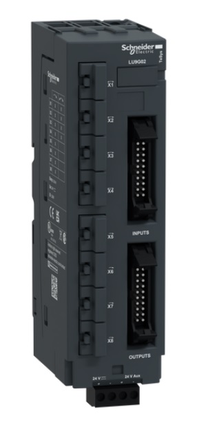 Caja de conexiones para 8 arrancadores de motor.8 RJ45.  2 HE10 lado PLC.  24 Vdc