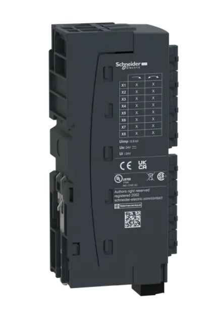 Caja de conexiones para 8 arrancadores de motor.8 RJ45.  2 HE10 lado PLC.  24 Vdc