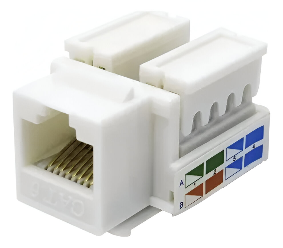 Jack Cat 6 blanco RJ45 568ab 1G
