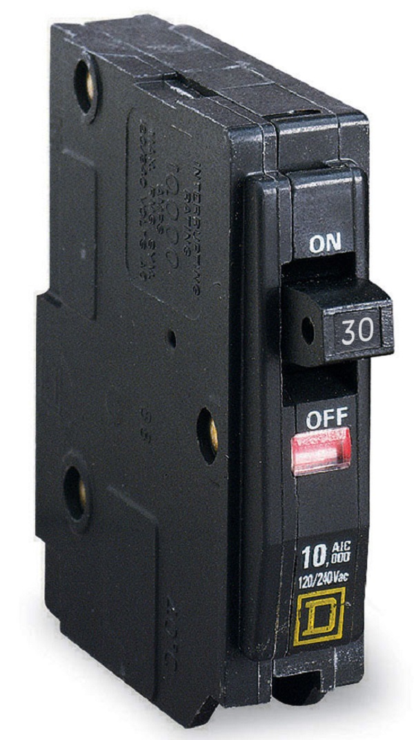 Interruptor termomagnético mini Square D de 1 polo, 30A, 10kA, 120/240V, enchufable