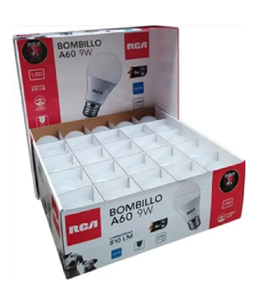 Bombillo led bulbo 9W A60 luz blanca multivoltaje 85..277 Vac Colmena