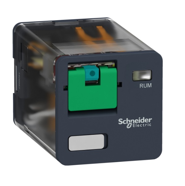 Relé de control miniatura 3 salidas 24Vcc. Con su base RUZC3M